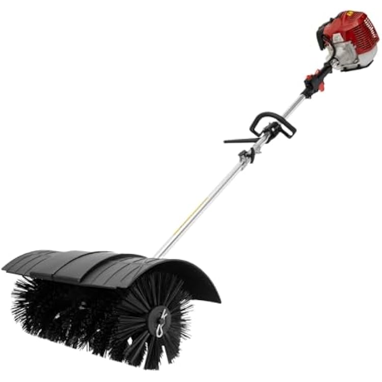52CC 2 Stroke Gas Handheld Broom Sweeper, 1.25Kw Power Lawn Sweeper with Air Filter, Outdoor Backpack Sweeping Broom for Snow, Farms, Streets, Homes