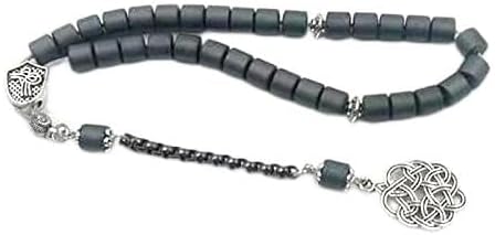 ALBASHAN Tasbih Natural Hematite grey Matte Rosary bead muslim misbaha