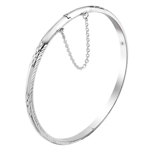 Silver Bangle Bracelets for Women - 925 Sterling Silver Bracelets for Women - Textured Charm Cuff Anniversary Engagement Boho Jewelry for Her 7-8 In 7.80 Grams Christmas Gifts