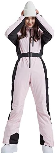 HOTIAN Women One Piece Ski Suits Slim Fit Overalls Jumpsuits Waterproof Winter Outdoor Snowboard Snow Suits