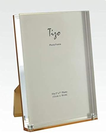 Tizo 8" X 10" Acrylic Crystal Clear Photo Frame, Gold Backing, Made in Italy