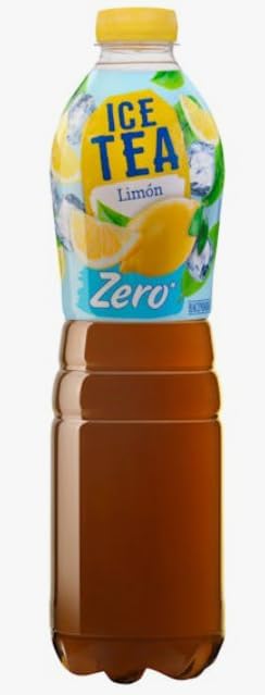 ICE TEA Zero Lemon Flavoured Iced Tea, Sugar Free, 1.5L Bottle, pack of 5
