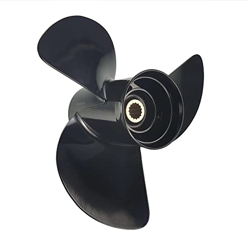 Xspeed Aluminum 3 Blades Outboard Propeller for 4-14 Gearcase Mercury Engines 40-140HP,15 Spline Tooth,RH