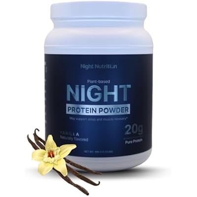 Night Time Protein Powder, Vanilla Flavored, Zero Sugar, Low Calorie, Artificial Free, Promotes Sleep Quality & Muscle Recovery
