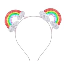 A Miaow Colorful Glitter Sequin Headband Fashion Sparkle Bow Hair Hoop Women Party Costume Photography Props Hair Accessory (Birthday Girl)