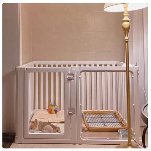 Indoor Cat Cage & Dog Playpen - Clear Acrylic Pet Enclosure, Ideal for Kittens, Puppies & Rabbits, Secure IndoorOutdoor House with DoorH75cm,246x126cm A