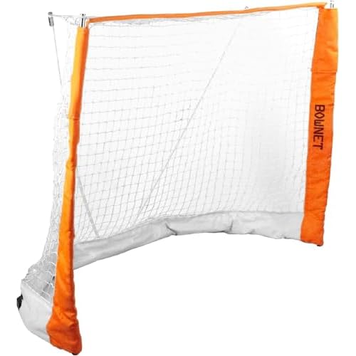Bownet Portable Street Hockey Net with Padded Posts, Steel Ground Frame, and Carrying Bag, 46 x 36, Indoor and Outdoor Hockey Practice Goal with Energy Absorption System