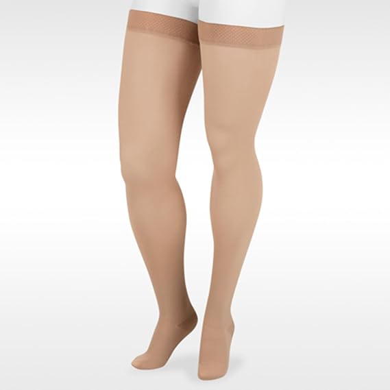 Juzo Dynamic Varin Closed Toe Compression Knee High with Silicone Top Band, 30-40 mmHg Men & Women, 2-Way Stretch Fabric, Compression Therapy, Made in the USA