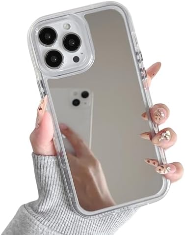 ZTOFERA Mirror Case for iPhone 15 Pro, Mirror for Girls Women Makeup, Cute Glossy Hard Back  Raised Edge Phone Bumper, Anti-Drop Shockproof Protective Case for iPhone 15 Pro - Clear