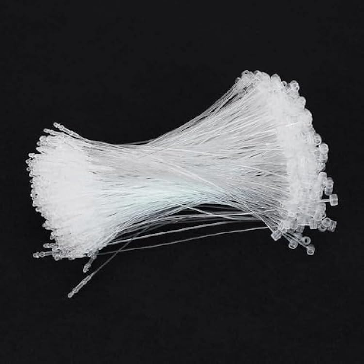 Yesallwas 2000 Pcs 5 Inch Plastic Fastener Hang Tag Clear Snap Lock Pin Security Loop for Retail Store Clothing Accessory Price Pins