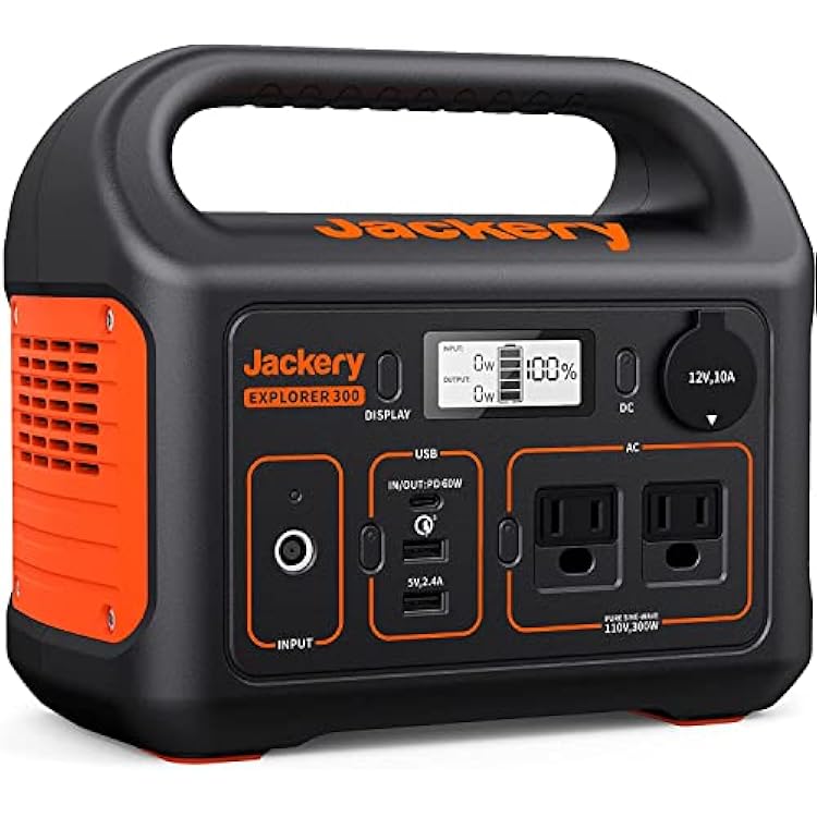 Jackery Portable Power Station Explorer 300, 293Wh Backup Battery, Solar Generator Solar Panel Not Included for RV Outdoors Camping Hunting BlackoutRenewed