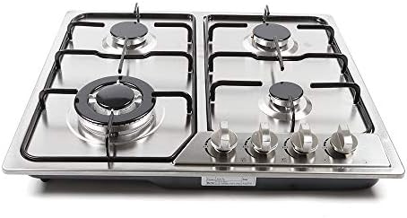 4 Burner Gas Stove 23 Built-In Gas Cooktop Stove Burners Stainless Hob Cooker Built-In LPGNG Gas Hob Kitchen