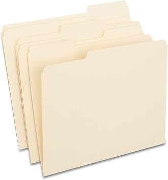 Staples File Folders, Letter Size, 1/3Cut Tabs, Assorted Positions, Manila, Durable Paper Stock, 100/Pack