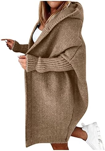 Long Cardigans for Women with Hood Fall Outfits Open Front Long Sleeve Hooded Knit Cardigan Sweaters Outwear Coats