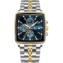 Poedagar Luxury Man Quartz Wristwatch Waterproof Luminous Chronograph Men's Square Sport Watches Stainless Steel Men Watch