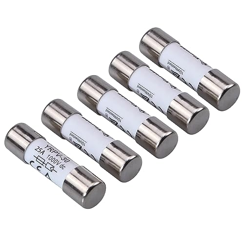 5 Pcs 10x38mm 1000V DC fusible Solar PV Photovoltaic Fuse 25A in line Fuse 25A CE UL:1000V DC In20A40.3kA