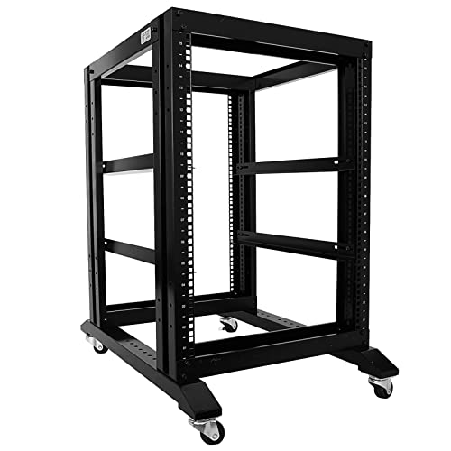 RAISING ELECTRONICS 15U 4 Post Open Frame 19inch ServerAudio Steel Rack 22inch Deep