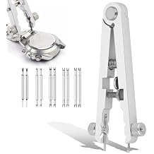 Watch Spring Plier Tool Kit Watch Band Pliers with 10 Tips Pin Bar Tweezers Tool for Disassembling and Replacing Watch Wristbands (Silver)