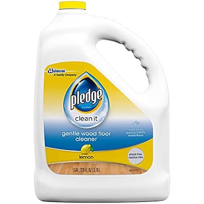 Pledge Wood Floor Cleaner Liquid, Shines Hardwood, Removes Dirt, Safe and Gentle, Lemon, 1 Gallon