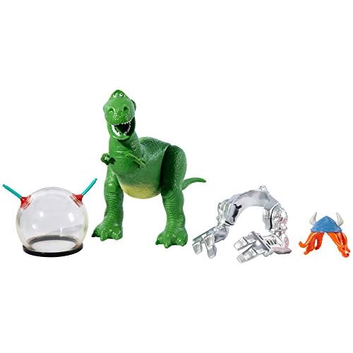 Disney Pixar Toy Story 25th Anniversary Rex Figure in True to Movie Scale with Viking Helmet, Gamer Dome Helmet and Robot Arms, Highly Posable for Story Play, Collectible Adult and Kids