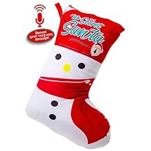 Secret Santa Stocking - Winter Holiday Snowman Themed Gift Christmas Stocking - Cute Christmas decor for Adults and kids - Record Your Special Message and Play It Back - Plush With Audio Recording