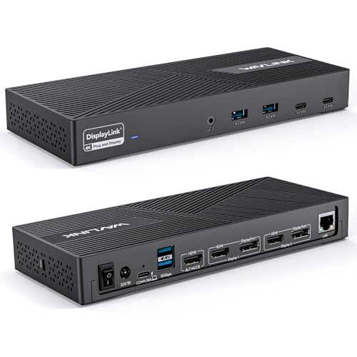 WAVLINK USB-C Triple Monitor Docking Station, 3  4K@60Hz for MacBook M1-M5Neo & Windows 100W PD, 3HDMI2DisplayPort, 6x10Gbps USB Ports, Gigabit Ethernet, Ideal for Workstation & Home Offic
