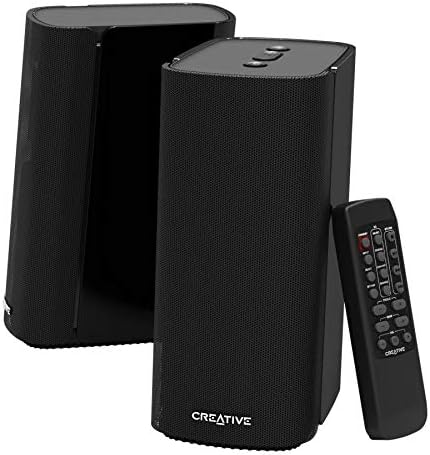 Creative Media Creative T100 2.75 inch Full Range Driver with 40WRMS Digital Amplifier, Bluetooth, Light Input, Analog Input, Remote Control, 2.0CH Speaker SP-T100-BK