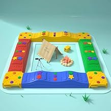 Toddler Balance Beam Kids Stepping Stones Max Load 220LBS 4 PCS Non-Slip Textured Surface & Rubber Pads Bottom Promote Agility Coordination Five Star Pattern