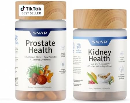 Snap Supplements Prostate Health + Kidney Health Supplement Bundle for Men