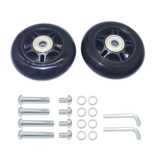 Wear-Resistant Mute Luggage Suitcase Replacement Wheels Rubber Swivel Caster Wheels Repair Kits Outer diameter 75mm