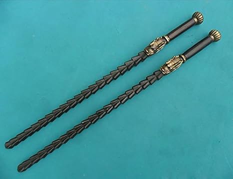 Double Whips(Cast Iron Material,Brass,Wood Handle) Chinese Martial Arts Equipment,One Pair