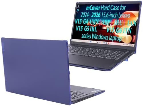 mCover Case ONLY Compatible for 2024-2026 15.6" Lenovo V15 G4 / G5 / G6 Series Windows Notebook PC(with 180 Hinge, NOT Fitting Any Other Lenovo Models)- Blue