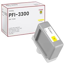 PFI-3300Y Yellow Pigment Ink Tank 330ml Repalcement for Canon PFI-3300 PBK 6436C001AA for imagePROGRAF PRO-2600 PRO-4600 PRO-6600 GP-4600S GP-6600S Printers, 1 Pack PFI-3300Y Ink Cartridge
