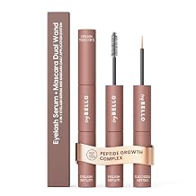 Trybello 2-in-1 Eyelash Growth Serum + Mascara Dual Wand | Natural Lash Growth Booster with Biotin, Peptides & Botanical Extracts | Volumizing, Thickening & Lengthening Formula for Fuller Eyelashes
