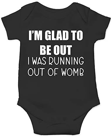 CBTwear Im Glad to Be Out - Baby Clothes - Funny Newborn Bodysuit Outfits for Boys and Girls