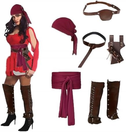 Pirate Ladies Turban Belt Accessory Dress up, Medieval Halloween Cosplay