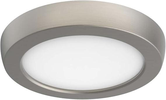 Nuvo Lighting 62/1703 Blink Pro - 9W CCT Selectable LED Round Edge Lit Flush Mount in Utilitarian Style-0.67 Inches Tall and 5 Inches Wide, Finish Color: Brushed Nickel