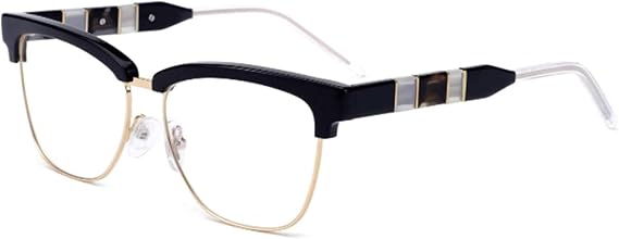 EYPKPL Cat Eye Eyewear Frames Portable Acetate Eyeglass Frames Creative Striped Legs Glasses Frames Acrylic Lenses Eyeglasses