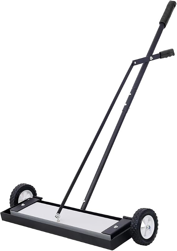 Magnetic Floor Sweeper with Release, 36-Inch Heavy Duty Push-Type Magnetic Pickup Sweeper for Nails Needles Screws Collection, 100-Pound Capacity