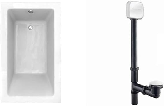 American Standard 2934002-D0.020 Studio Zero-Edge Drop-in Bathing Pool Bathtub 60 in. x 36 in. White with Deep Soak Drain in White