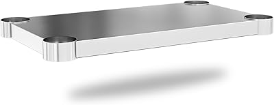 Stainless Steel Undershelf for 24x36 Inch Commercial Work Prep Table - Bottom Shelf Add-On Extra Storage for NSF Kitchen Restaurant, Café, Bakery