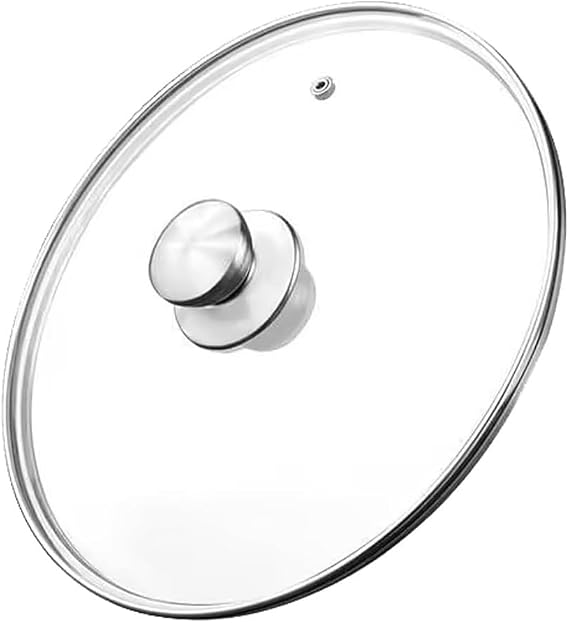 Glass Lid for Frying Pan, Wok Skillets with Stainless Steel Rim (9 inch)