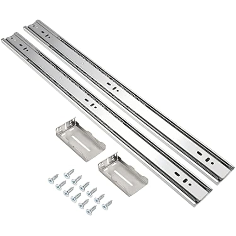 Gobrico 10 Pairs 20-Inch RearSide Mount Soft Close Drawer Slides with Brackets, Full Extension 3-Fold Drawer Glides, Ball Bearing Heavy Duty Cabinet Dresser Slides and Glides