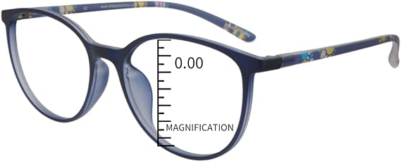 ProEyes Moony, Progressive Multifocal Lightweight Reading Glasses, Zero Magnification on Top Lens, Anti Blue Light Resin Lens