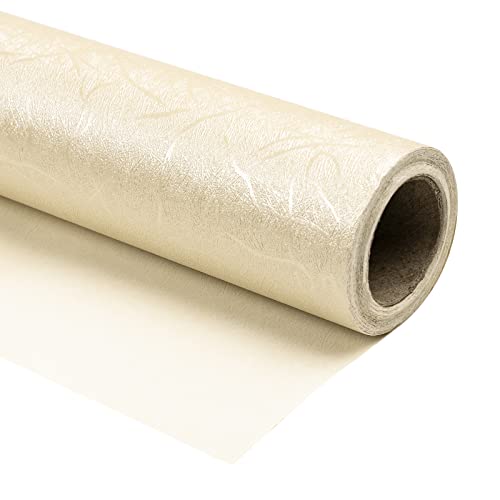 WRAPAHOLIC Wrapping Paper Roll - Mini Roll - 17 Inch x 16.5 Feet - Basic Texture Cream Design for Birthday, Holiday, Wedding, Baby Shower