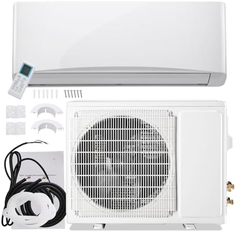 Split Air Conditioner 9000BTU Mini Split Air Conditioner&Heater, 17 SEER2 AC Unit Cools Rooms up to 450 Sq. Ft, Energy Efficient Inverter AC with Heat Pump 115 V