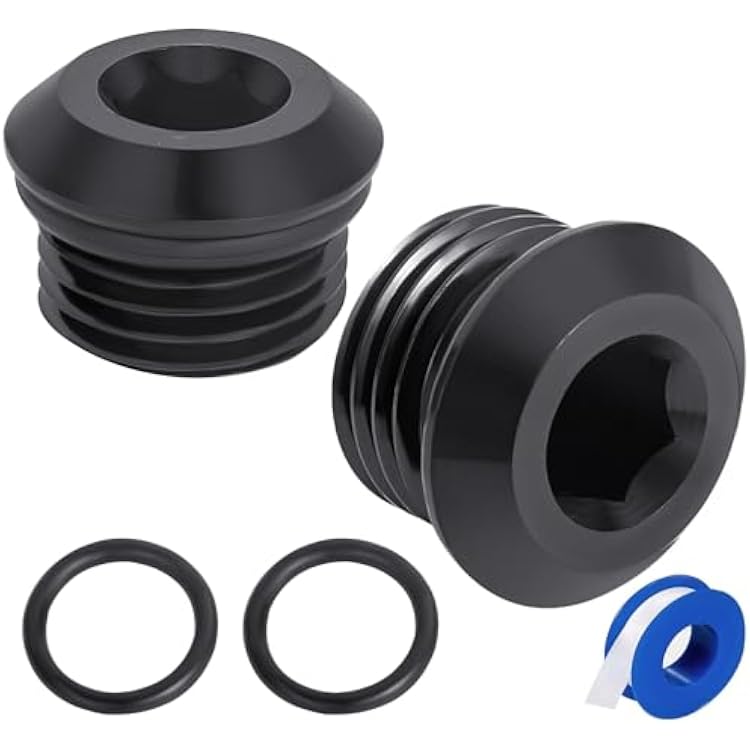 12AN 12 ORB O-Ring Seal Boss Socket Port Plug Block Off Fitting Adapter Aluminum Black2PCS