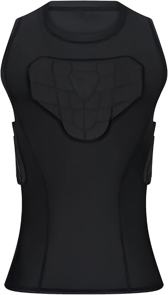Topeter Youth Padded Compression Shirt, Chest Protector, Heart Guard Sternum Protection Shirt