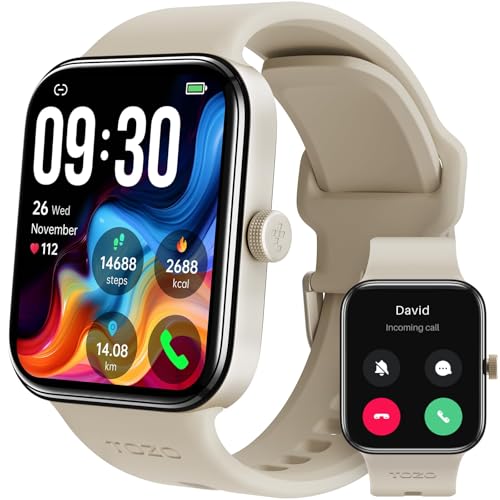 TOZO AMOLED S4 AcuFit One Smart Watch 1.78 Ultra-Clear Screen for Men Women, CallAnswer Fitness Tracker, Sleep Monitor IP68 Waterproof for iOS 11.0 Android 9.0 Gold