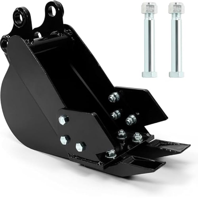 7.78in Mini Excavator Bucket, 200mm Excavator Attachments, Center Wheelbase 3.54in, Hole Diameter 0.98in, Bucket Metal Trenching Digger with Metal Teeth